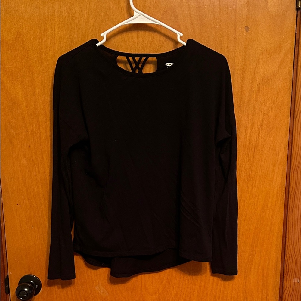 Old Navy Black Long Sleeve Blouse